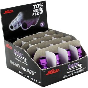 Milton 761VC-20 ColorFit HighFlowPRO Plugs, V-style Purple, 1/4" NPT Female, Box of 20