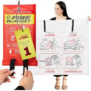 Mart Cobra Emergency Fire Blanket for Home and Kitchen Fire Extinguishers for The House x2 Fiberglass Fire Blankets Emergency for Home Fireproof Blanket Fire Retardant Blankets Grease Spray