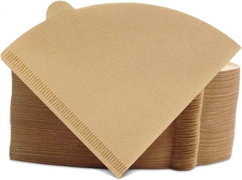 Cone Coffee Filters Size 02, 100 Count 1-4 Cups Unbleached Natural Brown V02 Disposable Coffee Filter Paper, Compatible with V60 and Conical Shaped Pour Over Coffee Dripper and Drip Coffee Maker in Kuwait