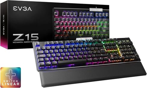 EVGA USB Z20 RGB Optical Mechanical Gaming Keyboard, Optical Mechanical Switches (Clicky), 812-W1-20US-KR, Black in Saudi Arabia