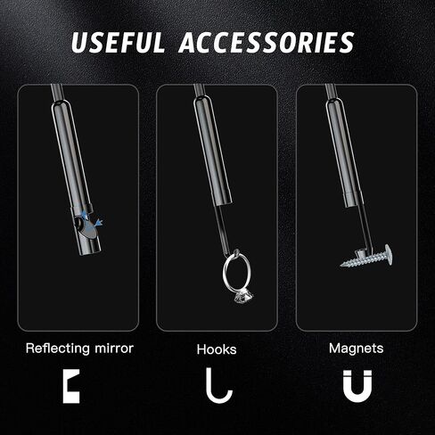 كاميرا المنظار مع ضوء، كاميرا فحص بوريسكوب عالية الدقة 1920 بكسل على شكل ثعبان مع 8 مصابيح LED قابلة للتعديل، وسلك شبه صلب بطول 16.4 قدم، وكاميرا فحص مقاومة للماء IP67 مقاس 7.9 مم لأجهزة Android وiOS in Kuwait