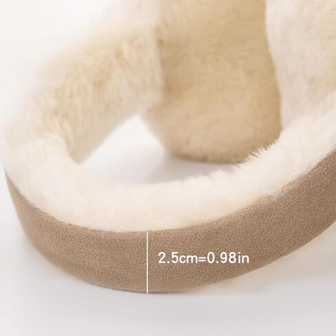 MaxW Winter Wool Ear Muffs for Men and Women Cute Fluffy Earmuffs Soft Cozy Outdoor Ear Warmer in Kuwait