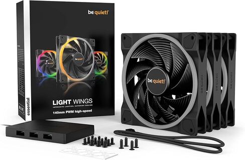 be quiet! Light Wings 120mm PWM high-Speed, Premium ARGB Cooling Fan, 4-Pin, for radiators, BL073,black in Kuwait