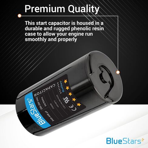 BlueStars 460-552 فائق التوهج MFD 50/60 هرتز 110-125 فولت تيار متردد مكثف بدء مستدير - مناسب عالمي لمكيفات الهواء وتطبيقات المحركات الكهربائية الأخرى - حزمة من 1 in Kuwait