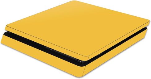 MightySkins Skin Compatible with Sony PS4 Slim Console - Solid Yellow | Protective, Durable, and Unique Vinyl Decal wrap Cover | Easy to Apply, Remove, and Change Styles | Made in The USA in Saudi Arabia