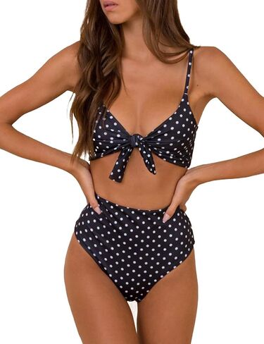 Blooming Jelly Womens High Waisted Bikini Set Tie Knot High Rise Two Piece Swimsuits Bathing Suits in Kuwait