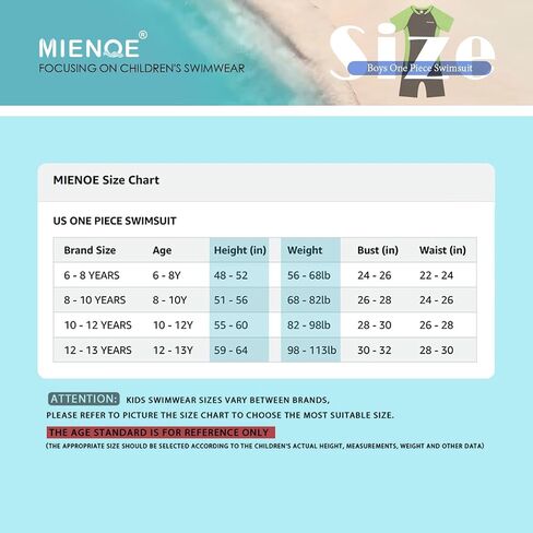 بدلة سباحة للأولاد من MIENOE قطعة واحدة بدلة سباحة للأطفال للأولاد رياضية مائية قصيرة بعامل حماية من أشعة الشمس 50+ ملابس سباحة للحماية من الشمس in Kuwait