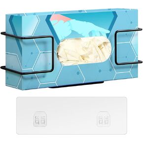 THYGIFTREE Glove Box Holder Wall Mount Disposable Glove Dispenser, 2 Pack Metal Glove Rack for Rubber Latex Gloves Organizer Facial Tissue