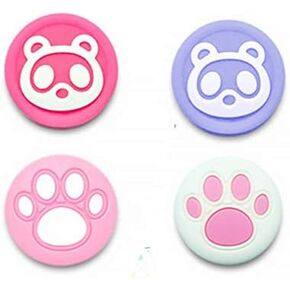 Animal Crossing Silicone Analog Thumb Grip Joystick Covers Caps Game Thumbstick Replacement for Nintend Switch Lite / NS Joy-con Controller .(5)