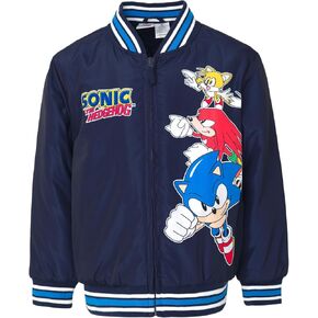 سترة SEGA Sonic the Hedgehog French Terry بسحاب اسكواش منفوخة وبطانة من الساتان من الأطفال الصغار إلى الأطفال الكبار