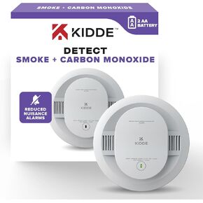 Kidde Smoke & Carbon Monoxide Detector, AA Battery Powered, Voice Alerts, LED Warning Light Indicators