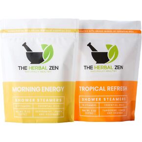 Citrus Shower Steamers Aromatherapy Gift Set by The Herbal Zen (2 Packs of 10 tablets) - Aromatherapy Shower Bombs - Relaxation Gift for Women and Men - Shower Steamers for Women