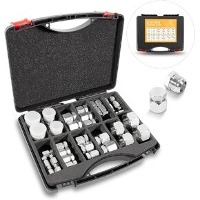 128 PCS JIC and ORFS Hydraulic Cap and Plug Hose Tube and Pipe Fitting Kit Cap and Plug Kit