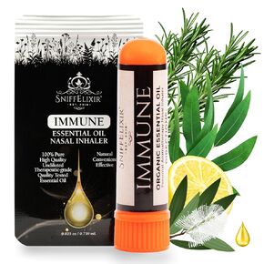 Immune Support & Defense Aromatherapy Nasal Inhaler - Preventative & Immune System Booster for Respiratory Care | Undiluted Organic Essential Oil Wellness Blend for Immunity Support & Prevention