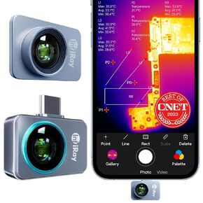 (Android Only) InfiRay Xinfrared P2 Pro Thermal Camera with Magnetic Macro Lens for Android Type-C Smartphones, 9g Fully Metal Body, 25Hz 256X192 Resolution, Support Android 9.0 and Above, (T2 Pro)