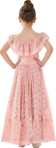 2Bunnies Girl Paisley Lace Back A-Line Straight Tutu Tulle Party Flower Girl Dress in Saudi Arabia