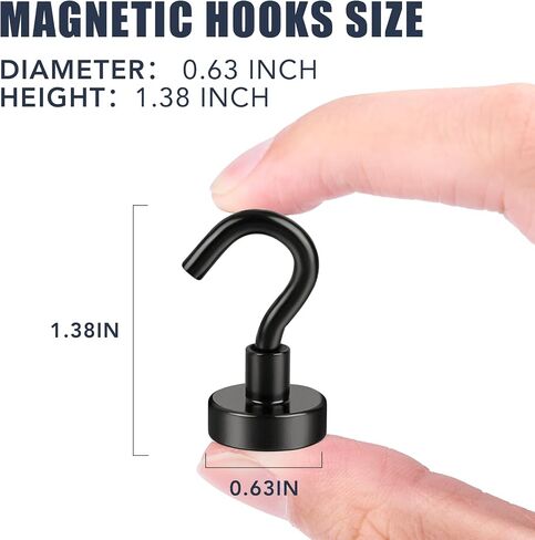 BAVITE Magnetic Hooks,25lb Rare Earth Magnet Hook,New Upgraded for Home, Kitchen, Workplace, Office and Garage - 12 Pack in Kuwait