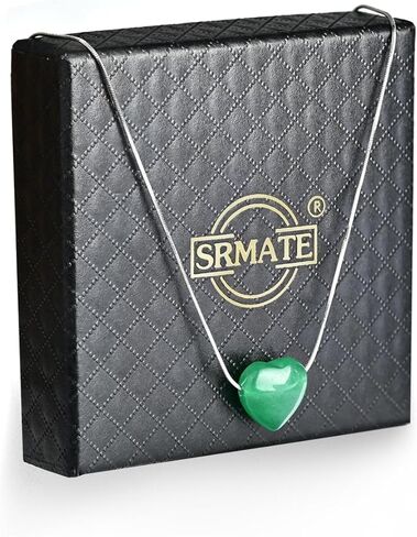 Jade Heart Necklaces for Women Healing Crystals Dainty Heart Gemstone 18k Gold Pendant Necklace Anniversary Birthday Valentines Jewelry Gift for Teen Girls in Kuwait