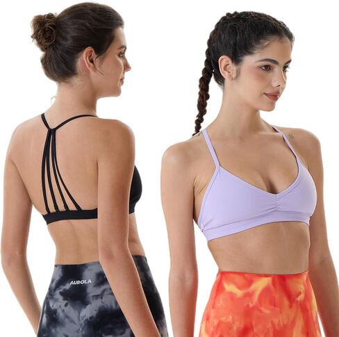AUROLA Mercury Workout Sports Bras Women Athletic Removable Padded Backless Strapy Minimal Crop Top in Kuwait