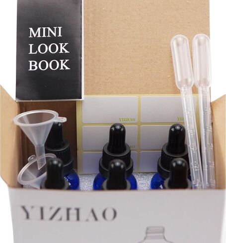 YIZHAO Blue Glass Dropper Bottle 4oz, Tincture Bottles with Glass Dropper, for Essential Oils, Aromatherapy, Cosmetic, Laboratory, Pharmacy, Liquids, Travel –4 Pcs in Kuwait