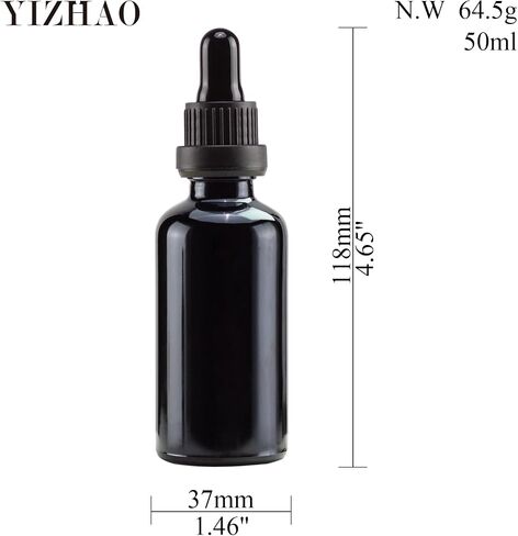 YIZHAO Blue Glass Dropper Bottle 4oz, Tincture Bottles with Glass Dropper, for Essential Oils, Aromatherapy, Cosmetic, Laboratory, Pharmacy, Liquids, Travel –4 Pcs in Kuwait