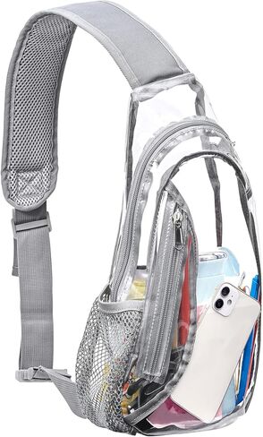 gdbis Clear Sling Bag, Stadium Approved PVC Crossbody Backpack, Clear Casual Chest Daypack for Hiking, Stadium or Concerts in Kuwait