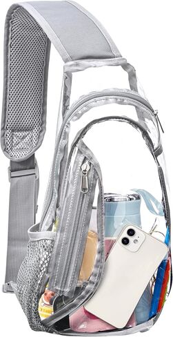 gdbis Clear Sling Bag, Stadium Approved PVC Crossbody Backpack, Clear Casual Chest Daypack for Hiking, Stadium or Concerts in Kuwait