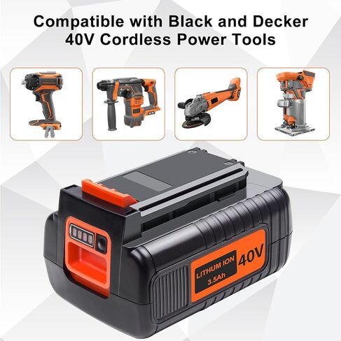 DTK 3.6Ah MAX Battery Replacement for Black and Decker, 40V Lithium Ion Battery LBX2040 LBX36 LBXR36 LBXR2036 LST540 LST136W 40V Lithium Battery Replacement in Saudi Arabia