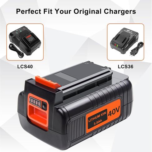 DTK 3.6Ah MAX Battery Replacement for Black and Decker, 40V Lithium Ion Battery LBX2040 LBX36 LBXR36 LBXR2036 LST540 LST136W 40V Lithium Battery Replacement in Saudi Arabia