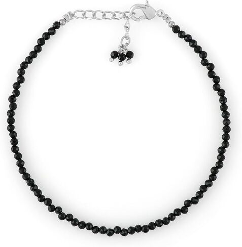 TGH Natural Multi Tourmaline Beads Bracelet Micro Faceted Gemstones Jewelry For Her, October Birthstone Energy Healing Crystals, Silver Plated Chain 8 inch in Kuwait