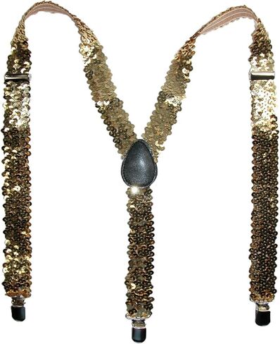 CTM® Women's Elastic Sequins Clip-End Suspenders in Saudi Arabia