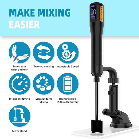 Epoxy Resin Mixer Paddles - Paint Mixer & Epoxy Mixer for Drill Attachment, Reusable Paint Stirrer Drill Paddles for Mix Epoxy Resin, Stirring Spoon, Silicone Spatula and Silicone Mat in Kuwait