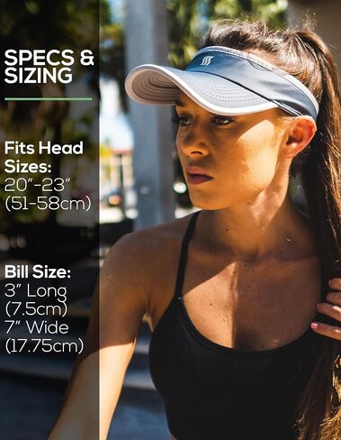 SAAKA Sport Visor for Women. Soft, Stretchy, Lightweight & Adjustable. Running, Tennis, Golf & Sports. in Kuwait