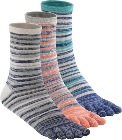 Crew Toe Sock, Cotton Ankle Sock & Stocking, Arch Support, Running Five-Toe Design(3&6pairs) in Kuwait