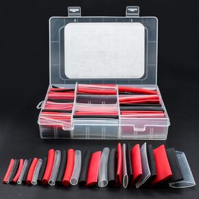 Purple-fox 3:1 Waterproof Heat Shrink Tubing Kit Marine Grade Adhesive Lined Heat Shrink, Insulation Sealing Oil-Proof Wear-Resistant Transparent (172PCS Transparent)
