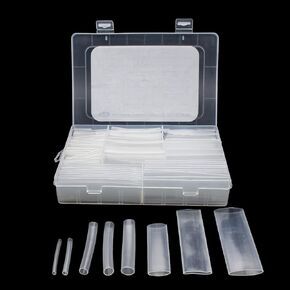 Purple-fox 3:1 Waterproof Heat Shrink Tubing Kit Marine Grade Adhesive Lined Heat Shrink, Insulation Sealing Oil-Proof Wear-Resistant Transparent (172PCS Transparent)