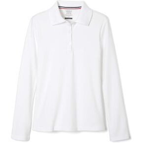 French Toast Girls' Uniform Long Sleeve Polo with Picot Collar (Standard & Plus)