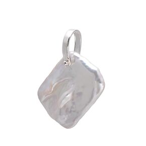 16-18 MM Freshwater Cultured Coin Pearl Charm Sterling Silver Horseshoe Pendant for Women