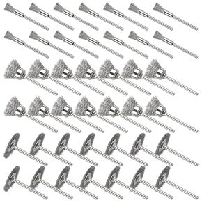 Mixiflor 99 Pcs Wire Brushes Set,Steel Wire Wheels Pen Brushes Set Kit Accessories for Rotary Tool-1/8"(3mm) Shank