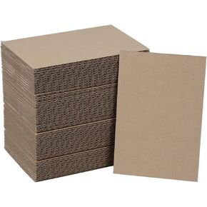 HESESOH 50 Pack Brown Corrugated Cardboard Sheets 8"L x 10"W, Flat Kraft Sheet for DIY Glass Divider Kits and Crafts Supplies