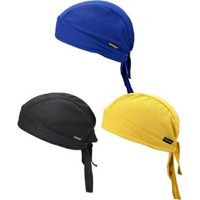 Kninmdor Do Rags Cycling Caps Helmet Liner Doo Rag Motorcycle Bandana Hat Sweat Liner Skull Caps Dew Rags for Men and Women