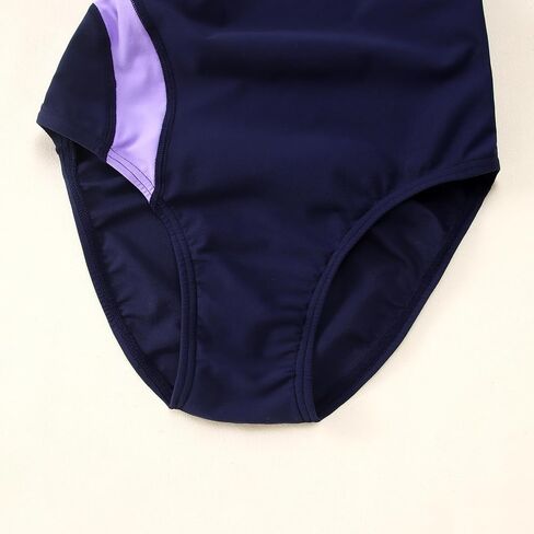 Kids Girls Athletic Swimsuit One Piece Solid Swimwear for Practice and Competition in Black and Navy Bathing Suit in Kuwait