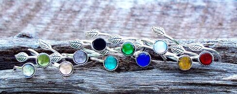 Recycled Vintage White 1960's Cold Cream Jar Sterling Silver Leaf Botanical Collection Ring in Saudi Arabia