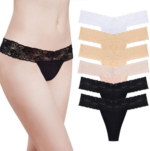 Sunm Boutique Lace Thongs for Women Thong Underwear Women Lace Panties Women Underwear Cotton Thongs for Women Pack in Kuwait