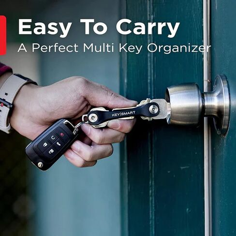 KeySmart Flex - Compact Key Holder and Keychain Organizer (up to 8 Keys, Black) in Kuwait
