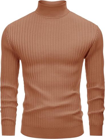 Lion Nardo Mens Turtleneck Sweater Slim Fit Sweater for Men Long Sleeve Pullover Sweater Stretch Casual Thermal Sweater in Saudi Arabia
