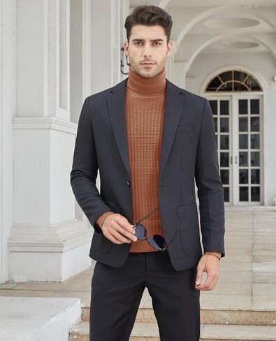Lion Nardo Mens Turtleneck Sweater Slim Fit Sweater for Men Long Sleeve Pullover Sweater Stretch Casual Thermal Sweater in Saudi Arabia