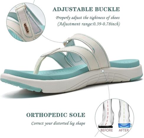 COFACE Womens Fashion Orthotic Flip Flops Ladies Slip On Lightweight Athletic Yoga Mat Cushion Thong Sandals With Comfortable Plantar Fasciitis Arch Support in Kuwait