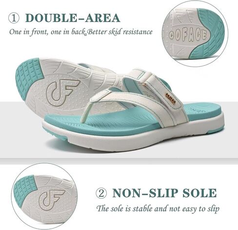 COFACE Womens Fashion Orthotic Flip Flops Ladies Slip On Lightweight Athletic Yoga Mat Cushion Thong Sandals With Comfortable Plantar Fasciitis Arch Support in Kuwait