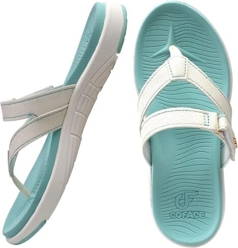COFACE Womens Fashion Orthotic Flip Flops Ladies Slip On Lightweight Athletic Yoga Mat Cushion Thong Sandals With Comfortable Plantar Fasciitis Arch Support in Kuwait